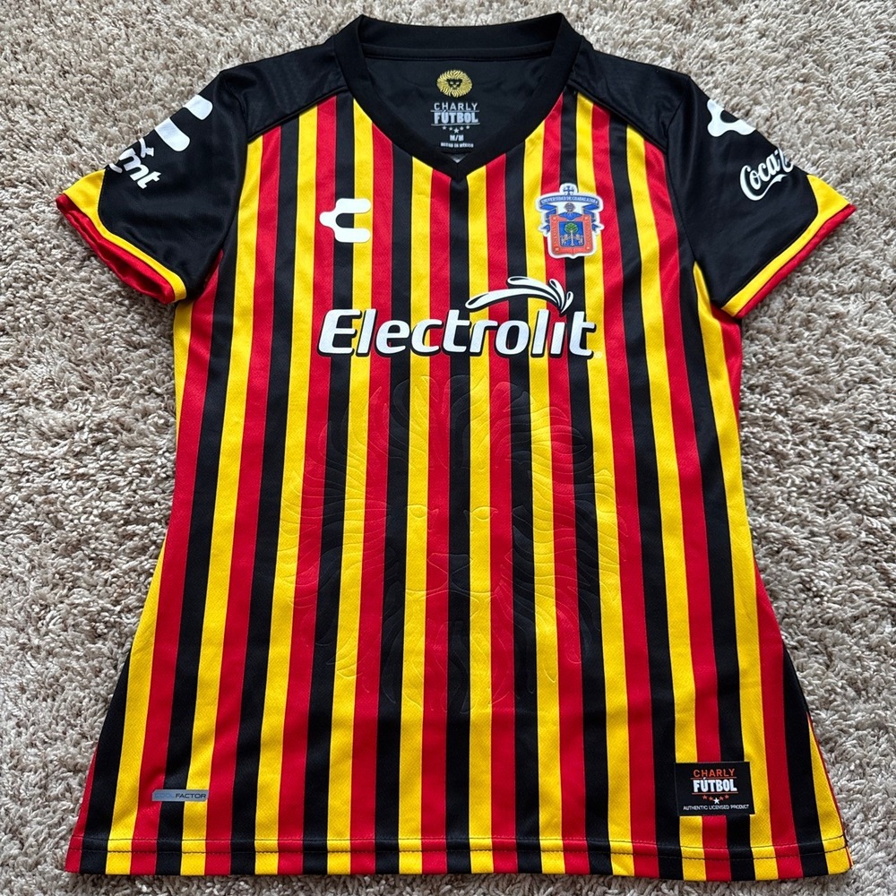 Charly Futbol Leones Negros UdeG Soccer Jersey Red Yellow Black Striped 5018083